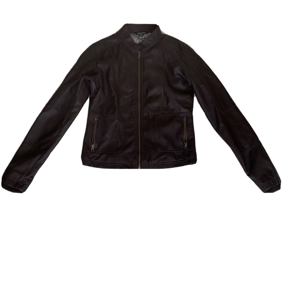 NWT George SIZE S Women's Brown Leather Jacket